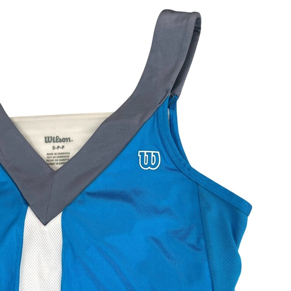 Wilson Blue White Gray Shelf Bra Tennis Dress - Picture 7 of 14